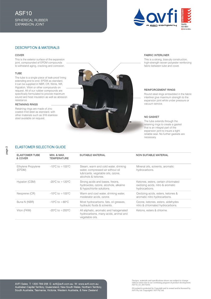 【分享】澳大利亞AVFI-ASF10橡膠接頭標準 【分享】澳大利亞AVFI-ASF10橡膠接頭標準