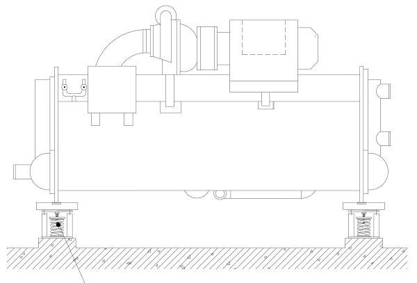 【技術(shù)】住院部制冷機(jī)組隔震示意圖 【技術(shù)】住院部制冷機(jī)組隔震示意圖